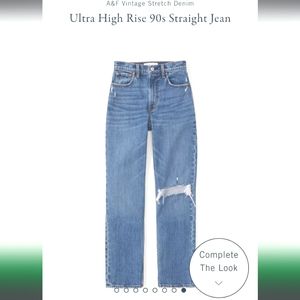 A&F The 90's Straight Ultra High Rise Jean (28 Long)